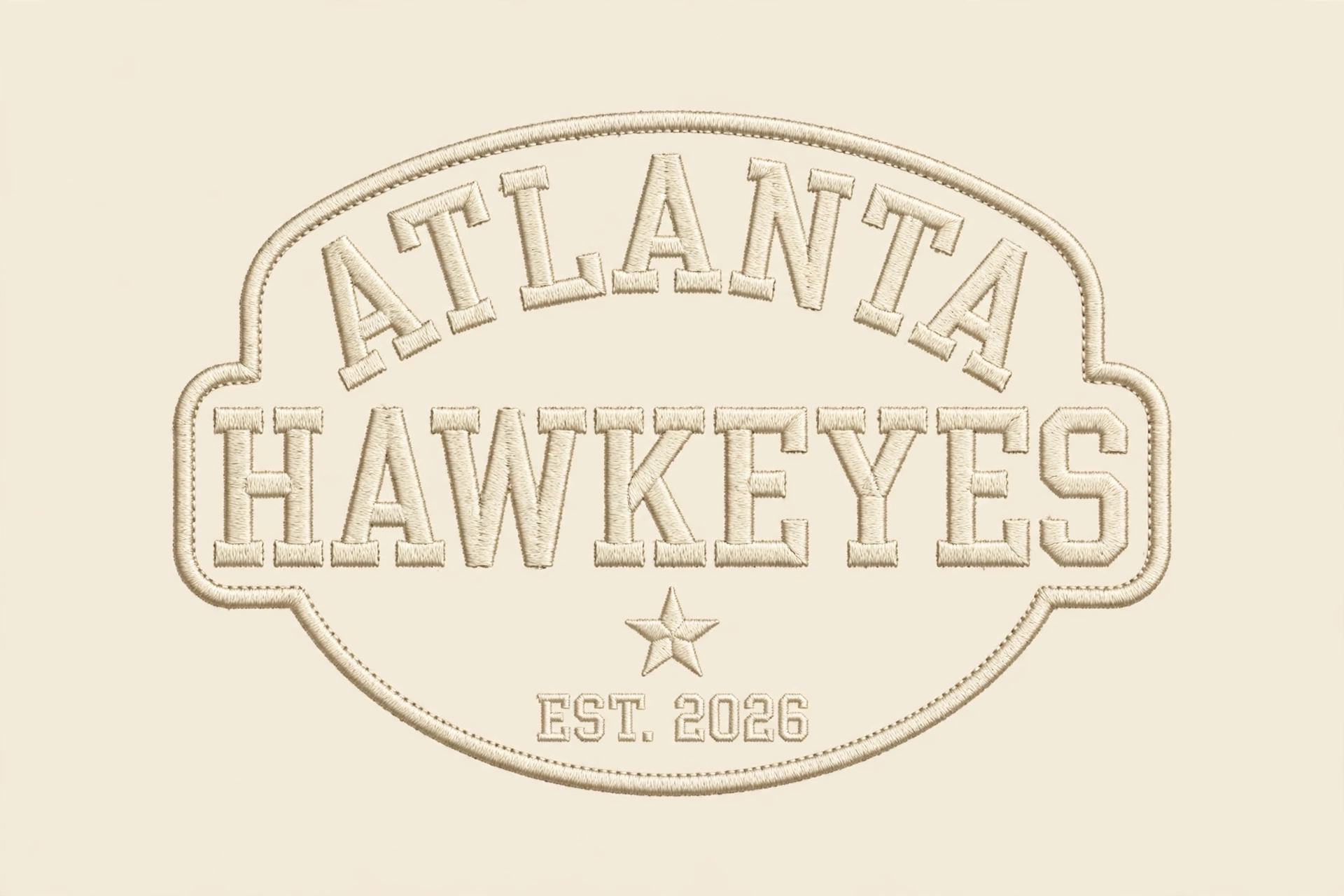 Atlanta Hawkeyes arched wordmark hat embroidery design