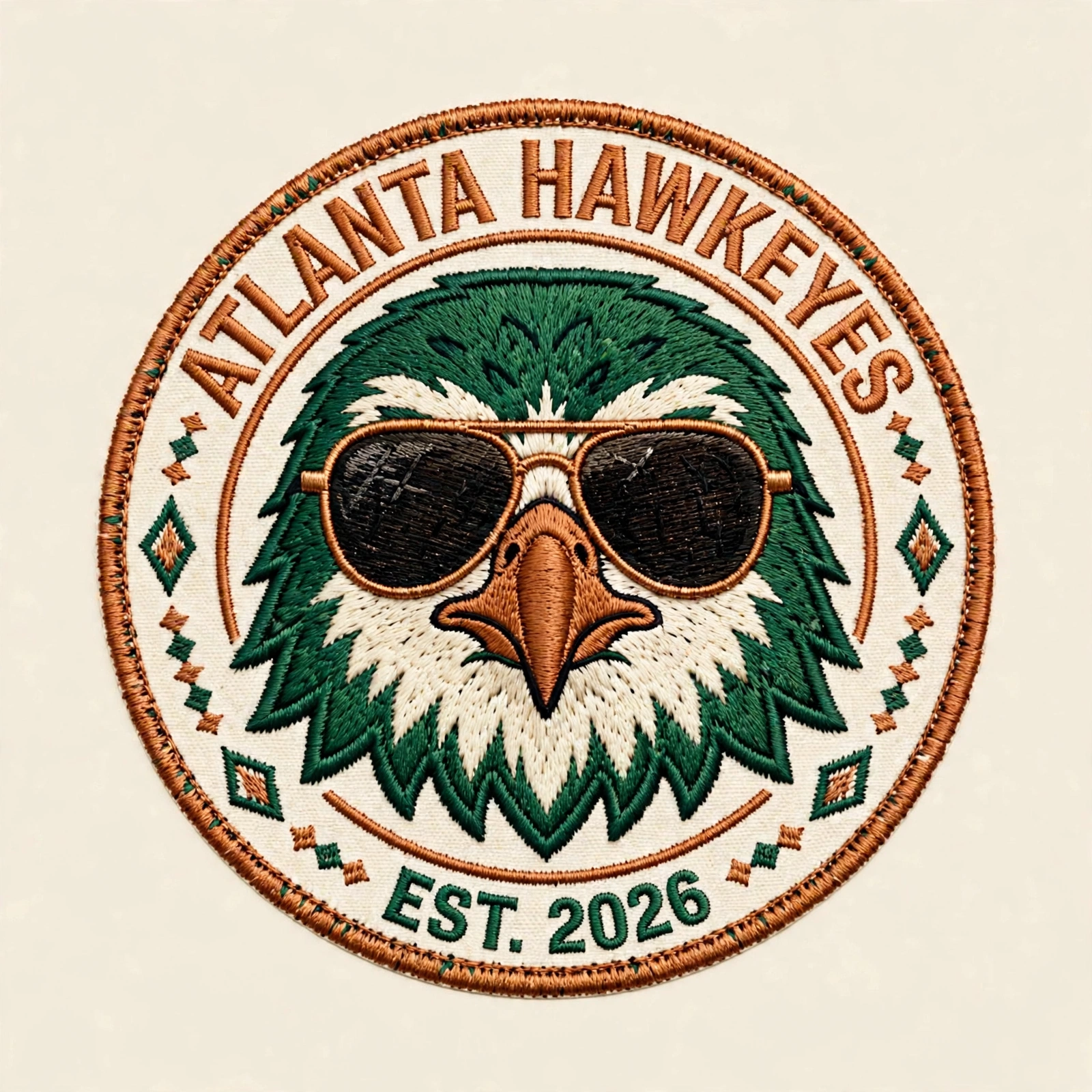 Atlanta Hawkeyes hawk head hat patch design