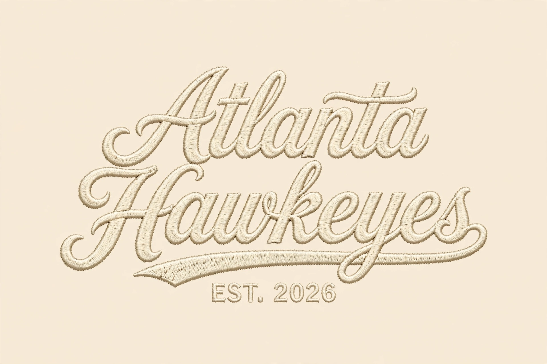 Atlanta Hawkeyes script hat embroidery design