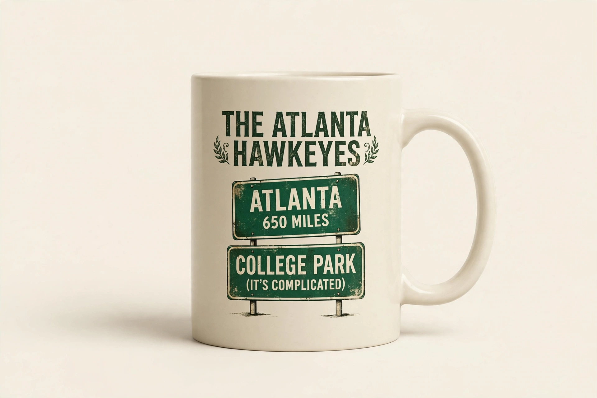 Atlanta Hawkeyes road signs ceramic mug