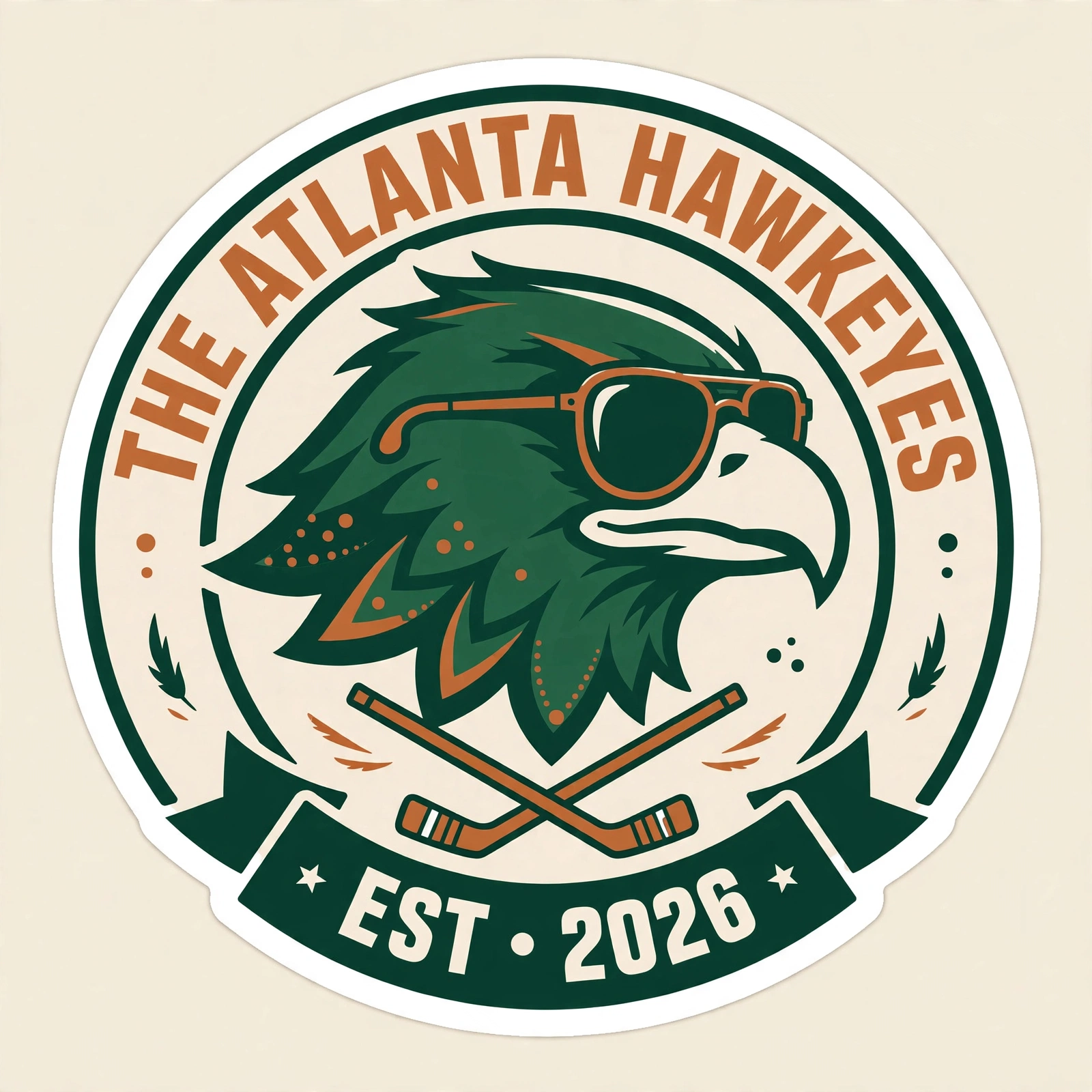 Atlanta Hawkeyes hawk head vinyl sticker