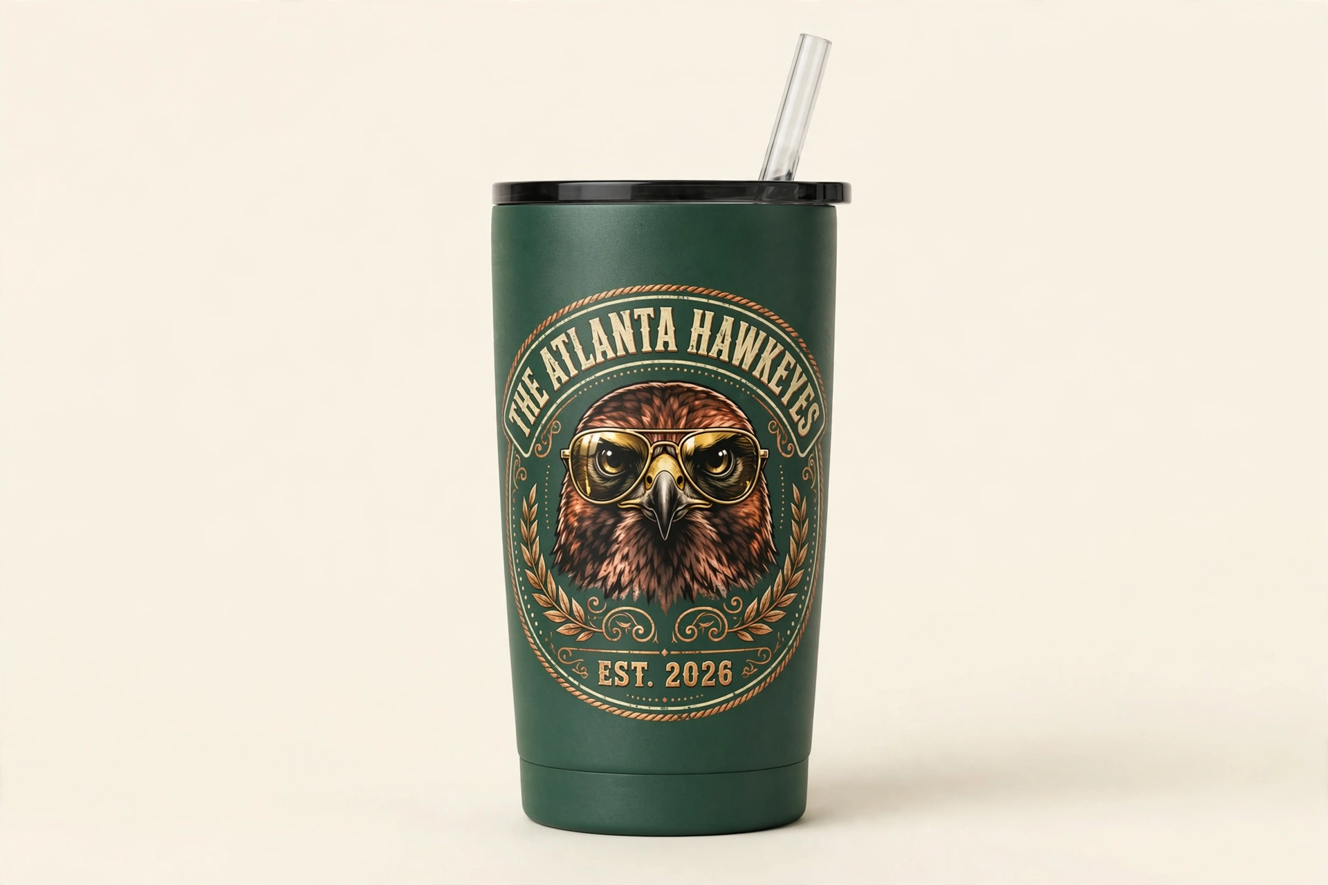Atlanta Hawkeyes hawk head 20oz tumbler